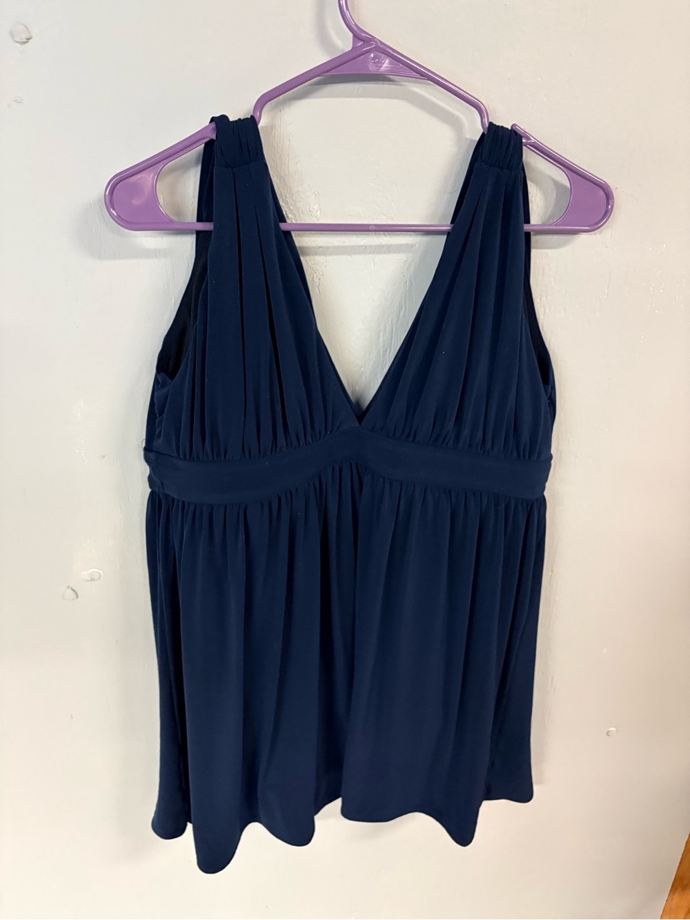Great Lengths Navy V-Neck Sleeveless Women’s Swimsuit size 14